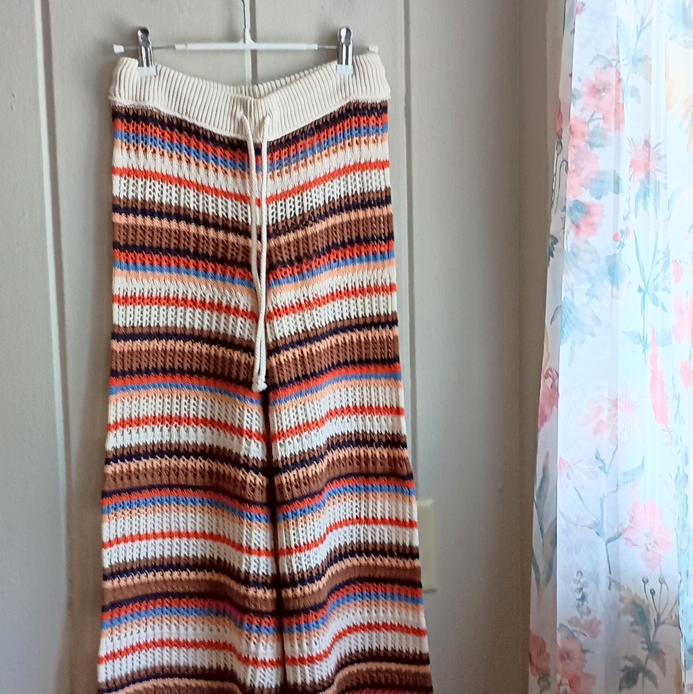 Aerie Striped Crochet Pants